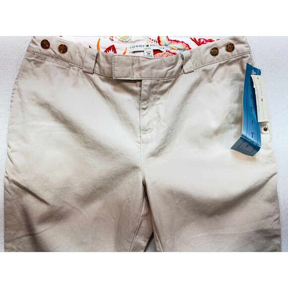 NWT Tommy Hilfiger Womens Cropped Chino Pants Size 10P Beige Casual Summer - Picture 5 of 16